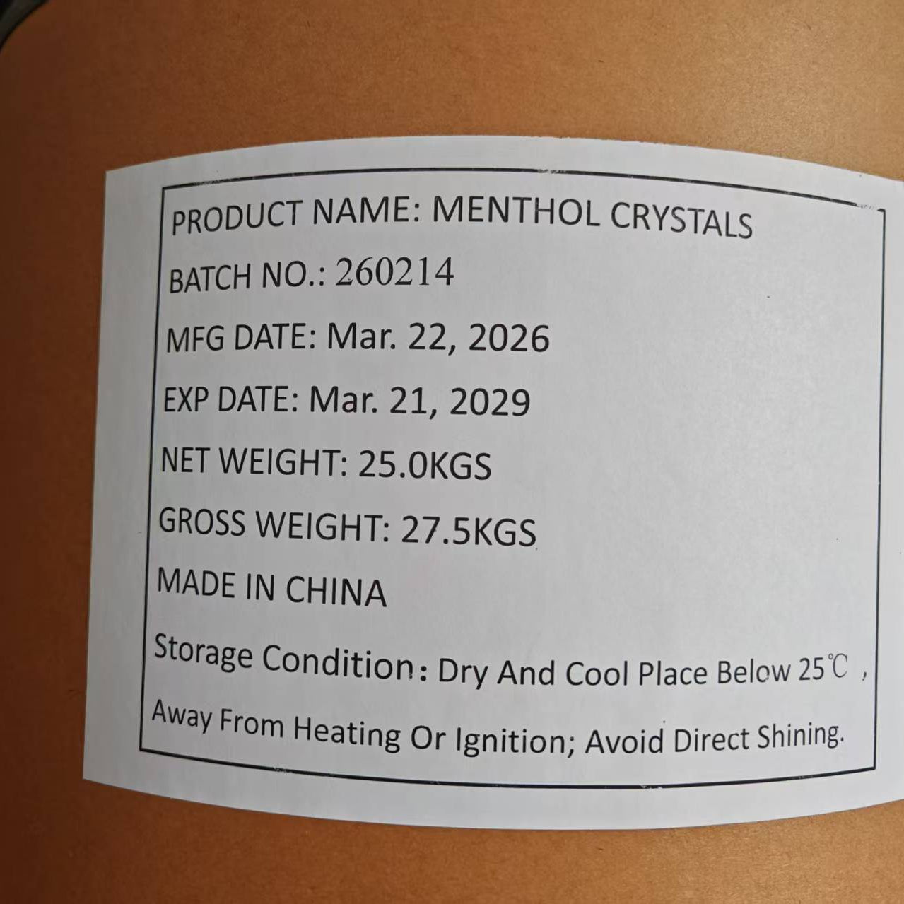 99.6% Pure Natural Menthol Crystals (USP/BP Grade) - REACH & Halal Certified