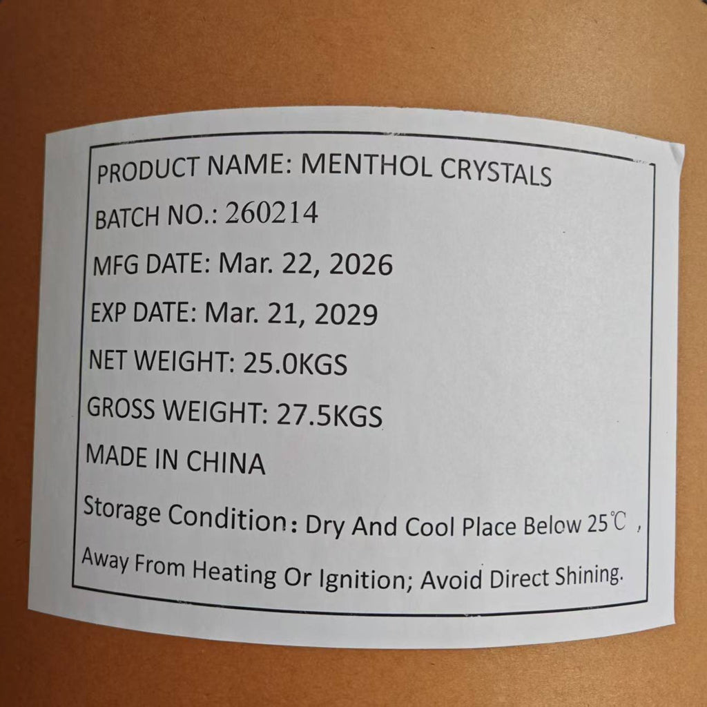 Pure Natural Menthol Crystals 25kg (55 lbs) | Sea DDP Door-to-Door All Included